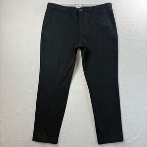 Perk Feel Good Chino Pants Mens 42x30 Black Stretch Preppy Golf Casual Straight